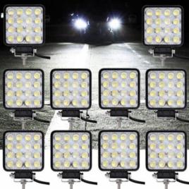 Set 10 proiectoare 16 led 48w auto off-road, ip 67