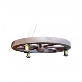 Lustra WoodWheel maro diametru 50 cm 3 becuri