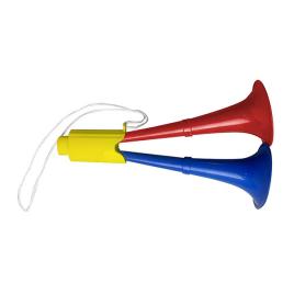 Trompeta tricolor plastic cu snur