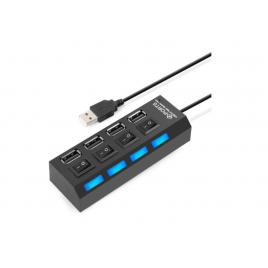 Hub usb 2.0 cu 4 porturi, viteza de transmisie maxima de 5 gbps, negru