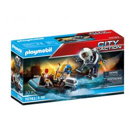 Playmobil city action - barca politiei si hot cu barca rapida