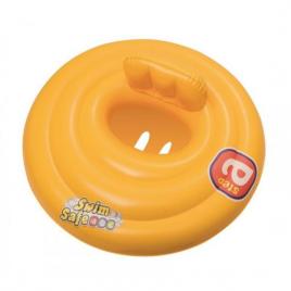 Colac inot pentru copii, gonflabil, rotund, cu spatar, portocaliu, 69 cm, bestway