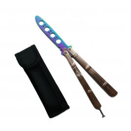 Cutit - briceag fluture - balisong - butterfly, rainbow, pentru antrenament