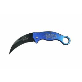 Briceag de vanatoare ideallstore®, karambit style, prindere curea, 17 cm, albastru