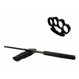 Set baston telescopic negru 50 cm +  box negru 0.5 cm grosime