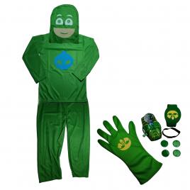 Set costum eroi in pijama ideallstore®, marime 5-7 ani, 110-120 cm, verde