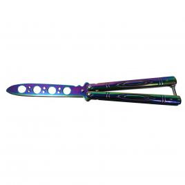 Cutit, briceag fluture, butterfly, rainbow strike, pentru antrenament, 21.5 cm