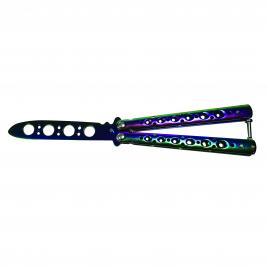 Cutit, briceag fluture, rainbow style, pentru antrenament, 21.5 cm