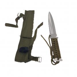 Cutit ninja de aruncat la tinta ideallstore, paracord verde, husa, 25cm