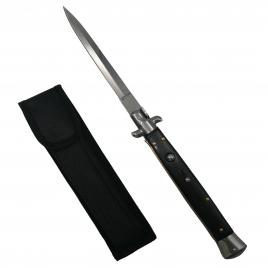 Briceag automat, italian blade, stiletto, otel inoxidabil, 33 cm, husa inclusa