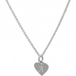 Lant argint 925, 50 cm,  si charm inima argint cu agatare inima, gravat litera a