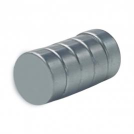 Set 5 magneti foarte puternici, gri, disc, simplu, 10mm x 5 mm