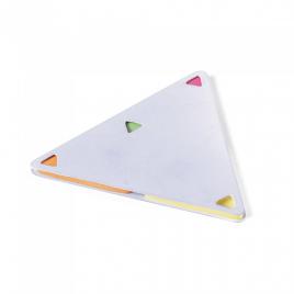 Set notite adezive, model simplu, forma triunghi, 4 culori, alb, 91 x 87 mm