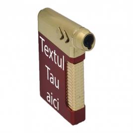 Bricheta metalica cu gaz, antivant, model tr2, reincarcabila, rosie, cutie, personalizata