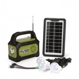 Kit solar portabil, 3 becuri, radio fm, lanterna, mp3, bluetooth, usb, card sd, 4500mah