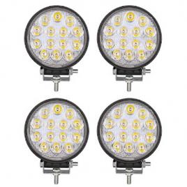 Set 4 x Proiector LED BAR, OFF ROAD, rotund, 14 LED, 42 W, 11 cm