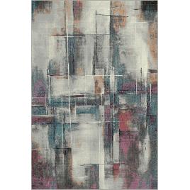 Covor dreptunghiular living dormitor, kolibri abstract 11023, gri multicolor