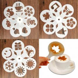 Set pentru decorare cafea sau prajituri 19 sabloane reutilizabile cu forme diferite