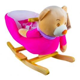 Balansoar pentru bebelusi ursulet lemn + plus roz 60x34x45 cm