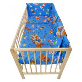 Lenjerie patut bebe cu aparatori laterale h33 cm 6 piese Patrula catelusilor A bumbac multicolor 140x70 cm