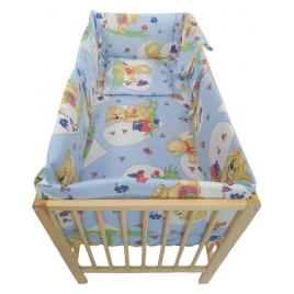 Lenjerie patut bebe cu aparatori laterale h33 cm 6 piese Ursuleti UIN bumbac multicolor 120X60 cm