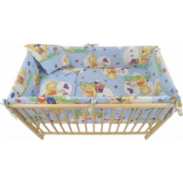 Lenjerie patut bebe cu aparatori laterale h33 cm 6 piese Ursuleti UIN bumbac multicolor 140x70 cm