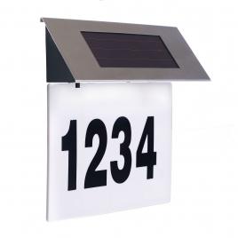 Placa numar casa iluminata led incarcare solara carcasa din inox