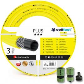 Furtun de gradina 3 straturi + cadou 2 cuple 1 adaptor 1/2 25 m cellfast plus