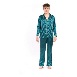 Pijama Barbat din Satin Verde M