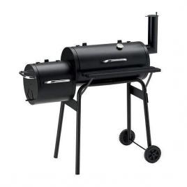 Gratar gradina grill dreptunghiular cu roti capac afumatoare si horn 112x63x117 cm