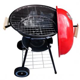 Gratar gradina grill rotund cu roti capac 40x72 cm globus