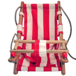 Leagan pentru copii textil/lemn rosu max 30 kg 36x24x45 cm