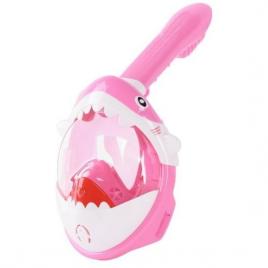 Masca snorkeling cu tub pentru copii model rechin roz