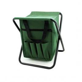 Scaun mini pliabil gradina camping pescuit cu geanta verde max 80 kg 25x27x32 cm 