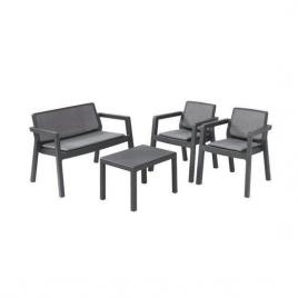 Set mobilier gradina/terasa grafit 1 masa 1 banca 2 scaune emily