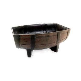 Ghiveci pentru flori model butoi teak 41x29x19 cm