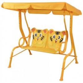 Balansoar/leagan pentru copii galben model tigru 115x75x110 cm sandia