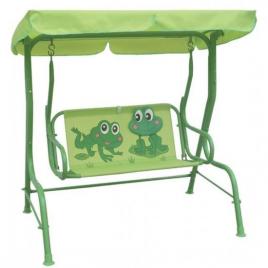 Balansoar/leagan pentru copii verde model broscute 115x75x110 cm sandia