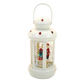 Decoratiune craciun felinar cu mos craciun led 3xaaa 10x10x20 cm