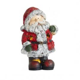 Decoratiune craciun polirasina mos craciun led 2xaa 13x11x22 cm
