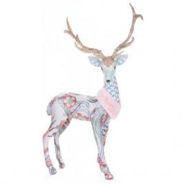 Decoratiune iarna cerb multicolor 38x17x57 cm