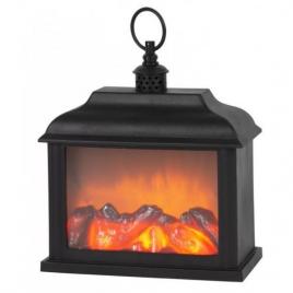 Decoratiune iarna model semineu led smd cu temporizator 3xaa 21x10x27 cm
