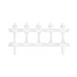 Gard de gradina decorativ din plastic alb 64x34 cm