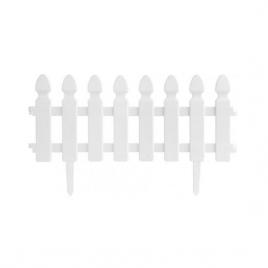 Gard de gradina decorativ plastic alb set 4 buc 50x30 cm