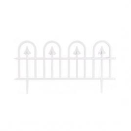 Gard de gradina decorativ plastic alb set 4 buc 61x32 cm