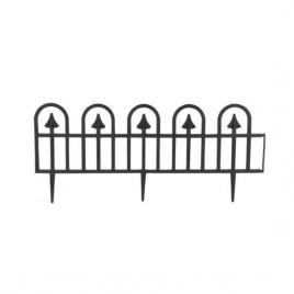 Gard de gradina decorativ plastic negru set 4 buc 78x34 cm