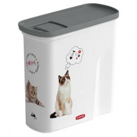 Recipient stocare mancare pentru animale model pisica plastic 2 l 21x9x19 cm strend pro