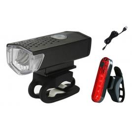 Kit bicicleta lampa frontala led + lampa stop led zd41b