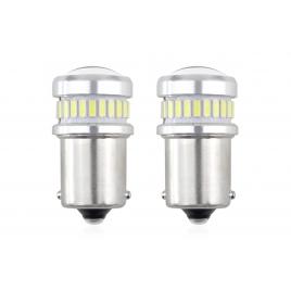 Set becuri auto cu led canbus p21 r5w/r10w 30 smd alb 12v/24v