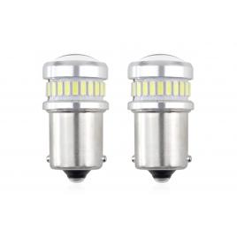 Set becuri auto cu led canbus p21 r5w/r10w 30 smd alb 12v/24v